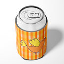 Bird on Orange Plaid Can or Bottle Hugger Cooler Sleeve for Standard 12 oz Cans, Insulated Foam Beer & Soda Can Hugger Reusable
