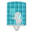 Elephant with Balloon Ceramic Night Light Compact, UL-Certified, Ideal for Bedroom, Bathroom, Nursery, Hallway, Kitchen, 6x4x3, Multicolor