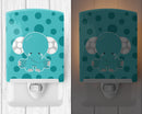 Polkadot Elephant Ceramic Night Light Compact, UL-Certified, Ideal for Bedroom, Bathroom, Nursery, Hallway, Kitchen, 6x4x3, Multicolor