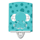 Polkadot Elephant Ceramic Night Light Compact, UL-Certified, Ideal for Bedroom, Bathroom, Nursery, Hallway, Kitchen, 6x4x3, Multicolor