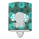 Polkadot Naptime Elephant Ceramic Night Light Compact, UL-Certified, Ideal for Bedroom, Bathroom, Nursery, Hallway, Kitchen, 6x4x3, Multicolor