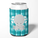 Plaid Elephant Can or Bottle Hugger Cooler Sleeve for Standard 12 oz Cans, Insulated Foam Beer & Soda Can Hugger Reusable