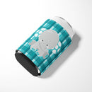 Plaid Elephant Can or Bottle Hugger Cooler Sleeve for Standard 12 oz Cans, Insulated Foam Beer & Soda Can Hugger Reusable