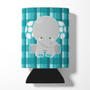 Plaid Elephant Can or Bottle Hugger Cooler Sleeve for Standard 12 oz Cans, Insulated Foam Beer & Soda Can Hugger Reusable
