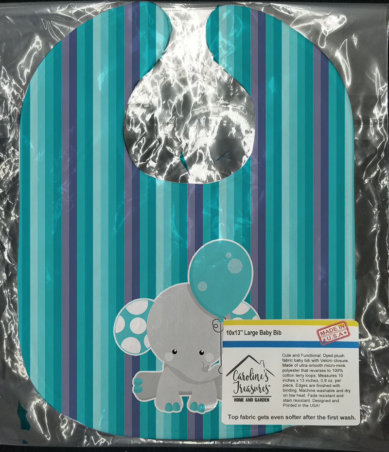 Grey Elephant with Balloon Baby Bib BB6842BIB