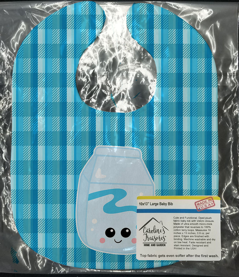 Blue Plaid and Milk Baby Bib BB6846BIB