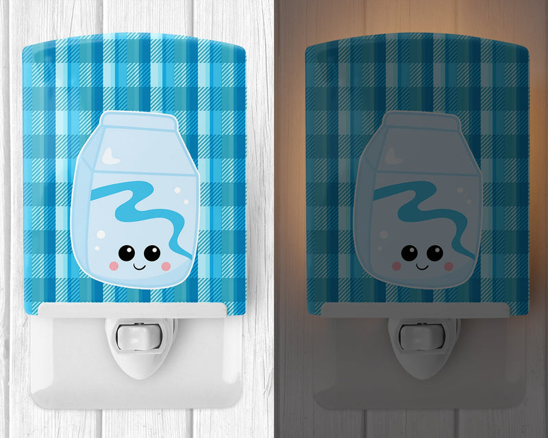 Blue Plaid and Milk Ceramic Night Light BB6846CNL