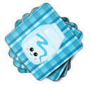 Blue Plaid and Milk Foam Coaster  BB6846FC