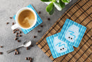 Blue Plaid and Milk Foam Coaster  BB6846FC