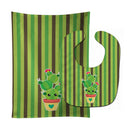 Cactus Stripe Baby Bib & Burp Cloth Easy-Clean Baby Bib Baby Feeding Accessory Baby Mealtime Essential