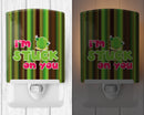 Cactus I'm Stuck on You Ceramic Night Light Compact, UL-Certified, Ideal for Bedroom, Bathroom, Nursery, Hallway, Kitchen, 6x4x3, Multicolor
