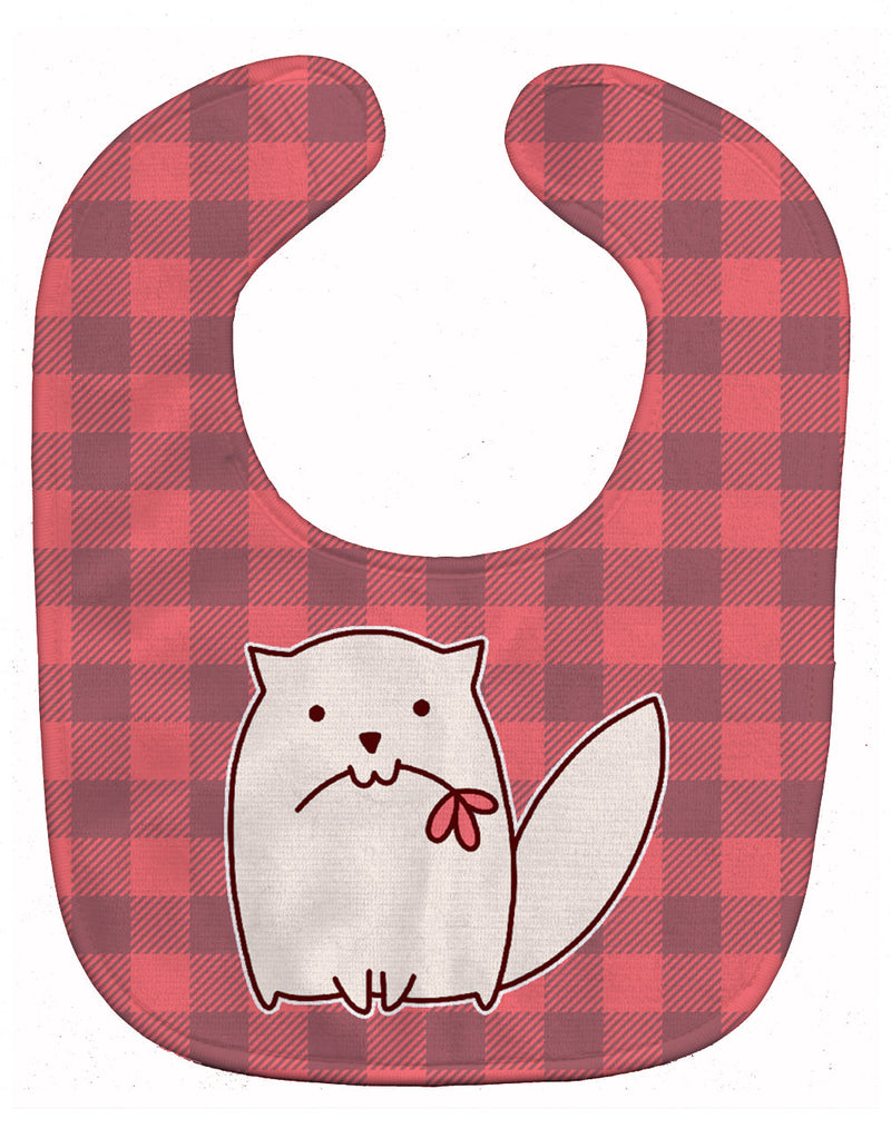 Cat Pink Plad Baby Bib BB6854BIB