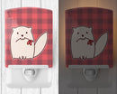 Cat Pink Plad Ceramic Night Light Compact, UL-Certified, Ideal for Bedroom, Bathroom, Nursery, Hallway, Kitchen, 6x4x3, Multicolor