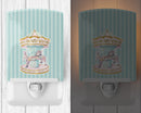 Carousel Ceramic Night Light Compact, UL-Certified, Ideal for Bedroom, Bathroom, Nursery, Hallway, Kitchen, 6x4x3, Multicolor