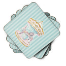 Carousel Foam Coasters Set of 4 Cup Coasters for Indoor Outdoor, Tabletop Protection, Anti Slip, Mouse pad Material