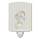 Circus Elephant Ceramic Night Light Compact, UL-Certified, Ideal for Bedroom, Bathroom, Nursery, Hallway, Kitchen, 6x4x3, Multicolor