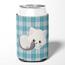 White Kitten Can or Bottle Hugger Cooler Sleeve for Standard 12 oz Cans, Insulated Foam Beer & Soda Can Hugger Reusable