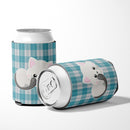 White Kitten Can or Bottle Hugger Cooler Sleeve for Standard 12 oz Cans, Insulated Foam Beer & Soda Can Hugger Reusable
