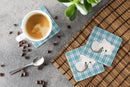 White Kitten Foam Coasters Set of 4 Cup Coasters for Indoor Outdoor, Tabletop Protection, Anti Slip, Mouse pad Material
