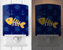 Fish Bones Ceramic Night Light Compact, UL-Certified, Ideal for Bedroom, Bathroom, Nursery, Hallway, Kitchen, 6x4x3, Multicolor
