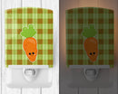 Carol the Carrot Ceramic Night Light Compact, UL-Certified, Ideal for Bedroom, Bathroom, Nursery, Hallway, Kitchen, 6x4x3, Multicolor