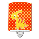 Parasaurolophus Dinosaur Ceramic Night Light Compact, UL-Certified, Ideal for Bedroom, Bathroom, Nursery, Hallway, Kitchen, 6x4x3, Multicolor