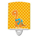 Brontosaurus Dinosaur Ceramic Night Light Compact, UL-Certified, Ideal for Bedroom, Bathroom, Nursery, Hallway, Kitchen, 6x4x3, Multicolor