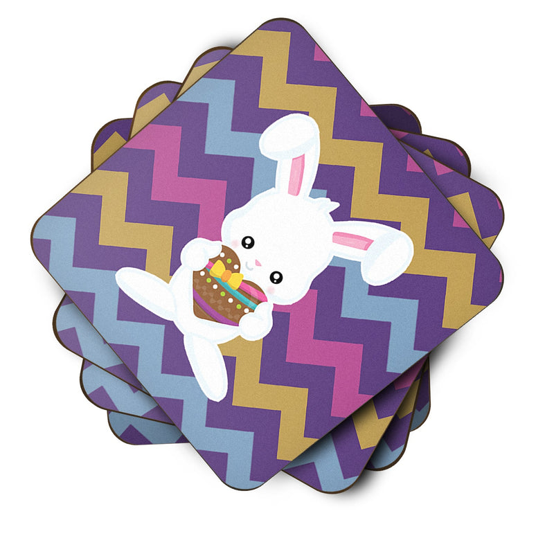 Easter Rabbit with Chocolate Heart Foam Coaster Set of 4 BB6901FC