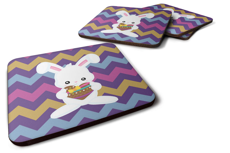 Easter Rabbit with Chocolate Heart Foam Coaster Set of 4 BB6901FC