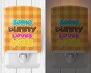Easter Some Bunny Loves You Ceramic Night Light Compact, UL-Certified, Ideal for Bedroom, Bathroom, Nursery, Hallway, Kitchen, 6x4x3, Multicolor