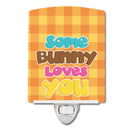 Easter Some Bunny Loves You Ceramic Night Light Compact, UL-Certified, Ideal for Bedroom, Bathroom, Nursery, Hallway, Kitchen, 6x4x3, Multicolor