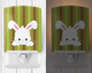 Easter Rabbit Hole Ceramic Night Light Compact, UL-Certified, Ideal for Bedroom, Bathroom, Nursery, Hallway, Kitchen, 6x4x3, Multicolor