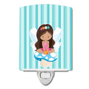 Fairy on Mushroom Ceramic Night Light Compact, UL-Certified, Ideal for Bedroom, Bathroom, Nursery, Hallway, Kitchen, 6x4x3, Multicolor