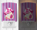 Fairy House Pink and Purple Ceramic Night Light Compact, UL-Certified, Ideal for Bedroom, Bathroom, Nursery, Hallway, Kitchen, 6x4x3, Multicolor