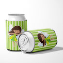Fairy Green Stripes Can or Bottle Hugger Cooler Sleeve for Standard 12 oz Cans, Insulated Foam Beer & Soda Can Hugger Reusable