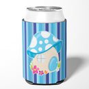 Fairy House Blue Stripes Can or Bottle Hugger Cooler Sleeve for Standard 12 oz Cans, Insulated Foam Beer & Soda Can Hugger Reusable