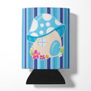 Fairy House Blue Stripes Can or Bottle Hugger Cooler Sleeve for Standard 12 oz Cans, Insulated Foam Beer & Soda Can Hugger Reusable