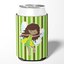 Fairy Green Stripes Can or Bottle Hugger Cooler Sleeve for Standard 12 oz Cans, Insulated Foam Beer & Soda Can Hugger Reusable
