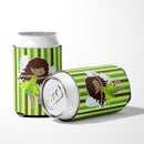 Fairy Green Stripes Can or Bottle Hugger Cooler Sleeve for Standard 12 oz Cans, Insulated Foam Beer & Soda Can Hugger Reusable