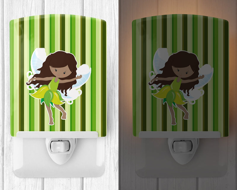 Fairy Green Stripes Ceramic Night Light BB6912CNL