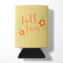 Fall Fun Stripes Can or Bottle Hugger Cooler Sleeve for Standard 12 oz Cans, Insulated Foam Beer & Soda Can Hugger Reusable
