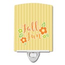 Fall Fun Stripes Ceramic Night Light Compact, UL-Certified, Ideal for Bedroom, Bathroom, Nursery, Hallway, Kitchen, 6x4x3, Multicolor