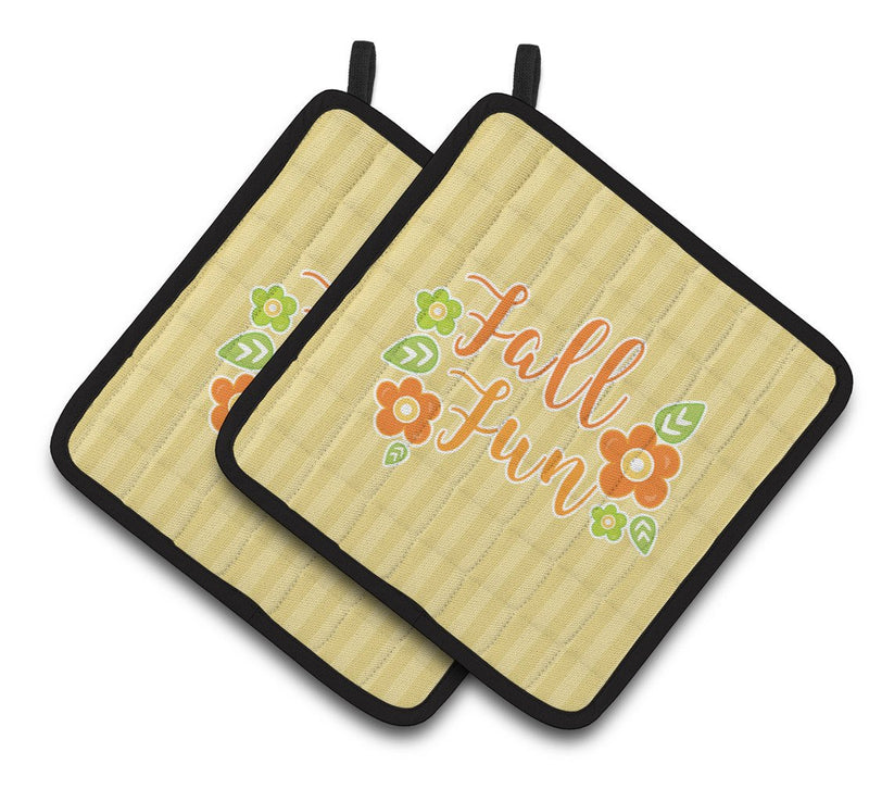 Fall Fun Stripes Pair of Pot Holders BB6918PTHD