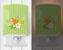 Fall Leaves Ceramic Night Light Compact, UL-Certified, Ideal for Bedroom, Bathroom, Nursery, Hallway, Kitchen, 6x4x3, Multicolor