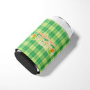 Fall Pumpkin Spice Gingham Can or Bottle Hugger Cooler Sleeve for Standard 12 oz Cans, Insulated Foam Beer & Soda Can Hugger Reusable