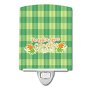 Fall Pumpkin Spice Gingham Ceramic Night Light Compact, UL-Certified, Ideal for Bedroom, Bathroom, Nursery, Hallway, Kitchen, 6x4x3, Multicolor