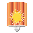 Sun with Stripes Ceramic Night Light Compact, UL-Certified, Ideal for Bedroom, Bathroom, Nursery, Hallway, Kitchen, 6x4x3, Multicolor