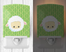 Sheep Lamb Face Ceramic Night Light Compact, UL-Certified, Ideal for Bedroom, Bathroom, Nursery, Hallway, Kitchen, 6x4x3, Multicolor