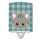 Kitten Face  Ceramic Night Light Compact, UL-Certified, Ideal for Bedroom, Bathroom, Nursery, Hallway, Kitchen, 6x4x3, Multicolor