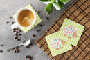 Flowered Hedgehog Foam Coasters Set of 4 Cup Coasters for Indoor Outdoor, Tabletop Protection, Anti Slip, Mouse pad Material